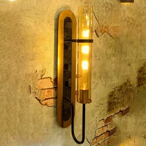 Amber Glass Cylinder Sconce
